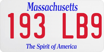 MA license plate 193LB9