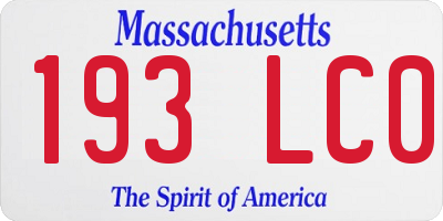 MA license plate 193LC0