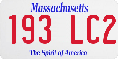 MA license plate 193LC2