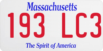 MA license plate 193LC3