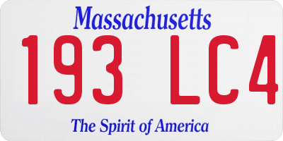 MA license plate 193LC4