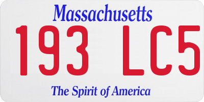 MA license plate 193LC5