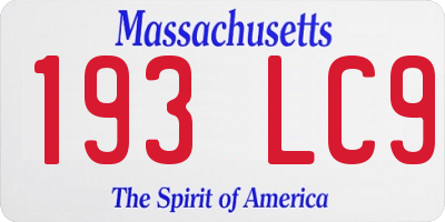 MA license plate 193LC9