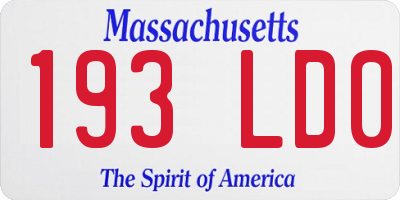 MA license plate 193LD0