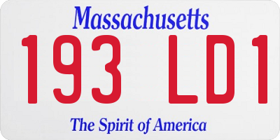 MA license plate 193LD1