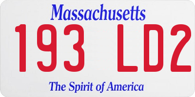 MA license plate 193LD2