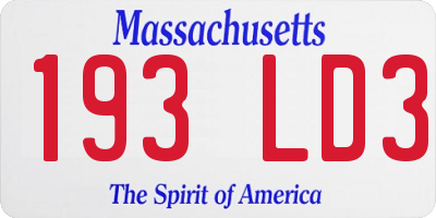 MA license plate 193LD3