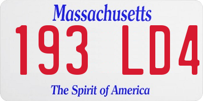 MA license plate 193LD4