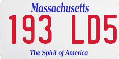 MA license plate 193LD5