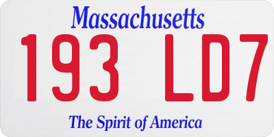 MA license plate 193LD7