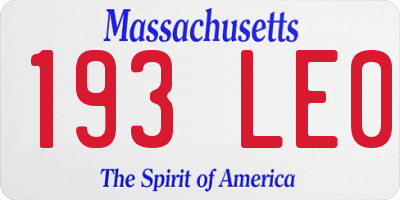 MA license plate 193LE0