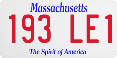 MA license plate 193LE1