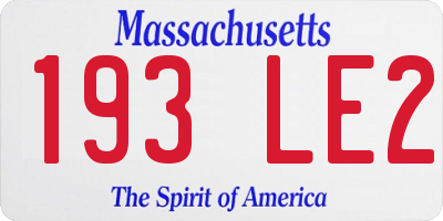 MA license plate 193LE2