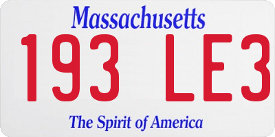 MA license plate 193LE3