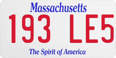 MA license plate 193LE5