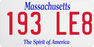 MA license plate 193LE8