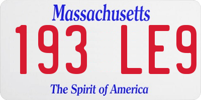 MA license plate 193LE9