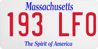MA license plate 193LF0