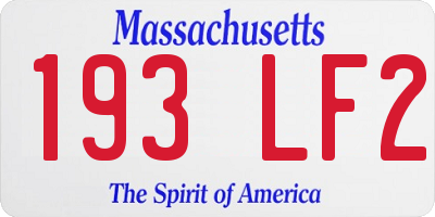 MA license plate 193LF2