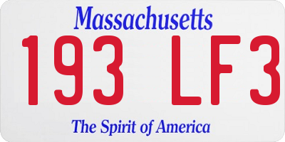 MA license plate 193LF3