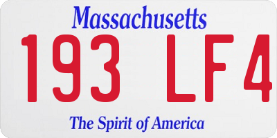MA license plate 193LF4