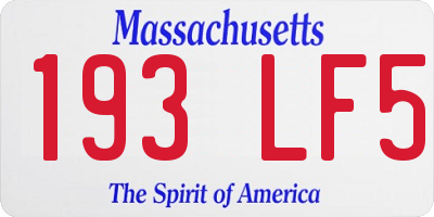 MA license plate 193LF5