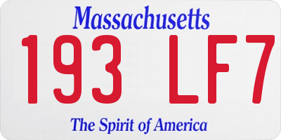 MA license plate 193LF7