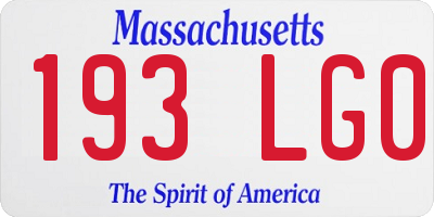 MA license plate 193LG0
