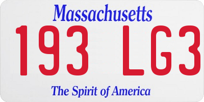 MA license plate 193LG3