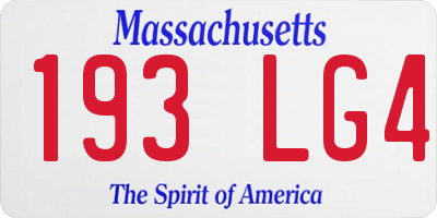 MA license plate 193LG4