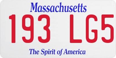 MA license plate 193LG5