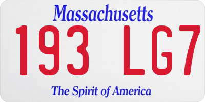 MA license plate 193LG7