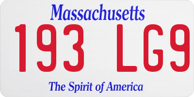 MA license plate 193LG9