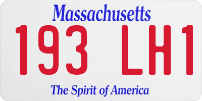 MA license plate 193LH1