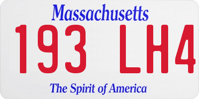 MA license plate 193LH4