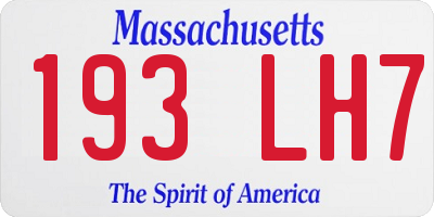 MA license plate 193LH7