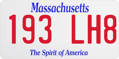 MA license plate 193LH8