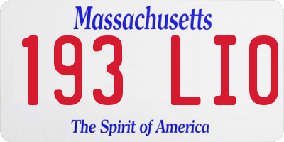 MA license plate 193LI0