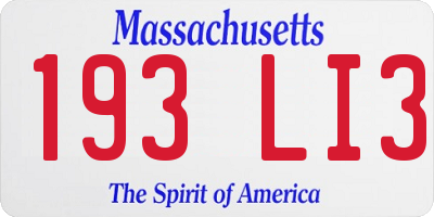 MA license plate 193LI3