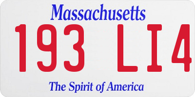 MA license plate 193LI4
