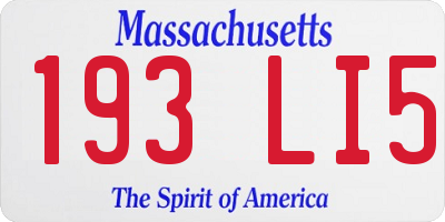 MA license plate 193LI5