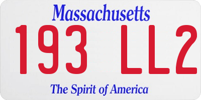 MA license plate 193LL2
