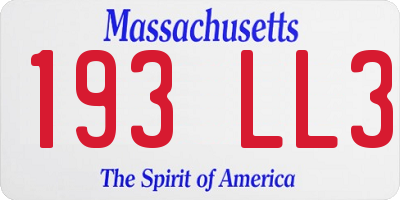 MA license plate 193LL3