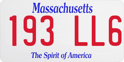 MA license plate 193LL6