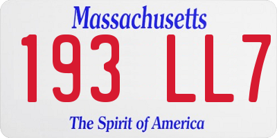 MA license plate 193LL7