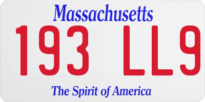 MA license plate 193LL9