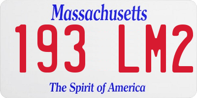 MA license plate 193LM2