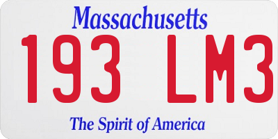 MA license plate 193LM3