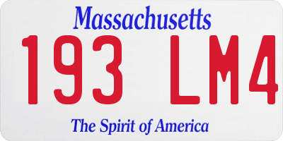MA license plate 193LM4