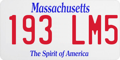 MA license plate 193LM5